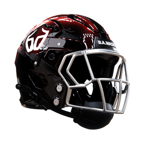 black and red chrome football helmet Matte with Scarlet Mask Blank Riddell Revolution Speed Mini (Decorative Mini Helmet - NOT Wearable Their vision is brought to life
